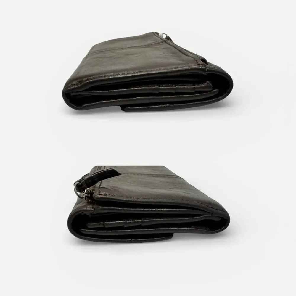 Coach SoHo Brown Burnished Leather Long Wallet